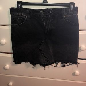 Black denim skirt